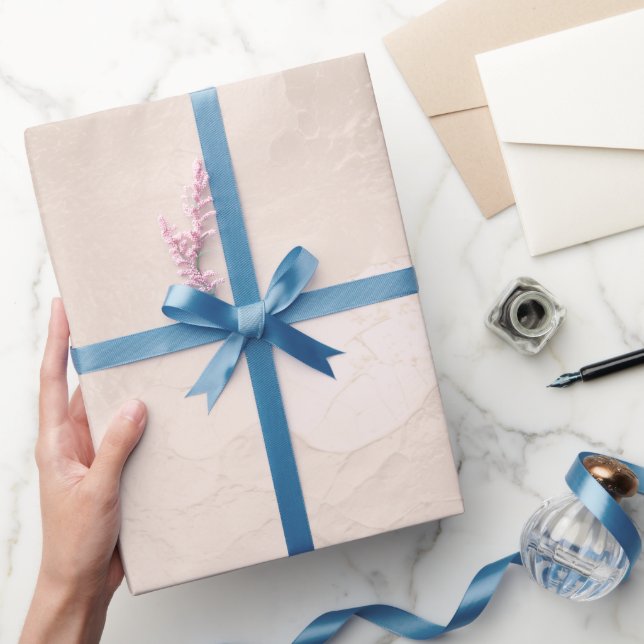Papel De Presente Chic Pérola Glam Marfim Rosa Casamento   (Presentear)