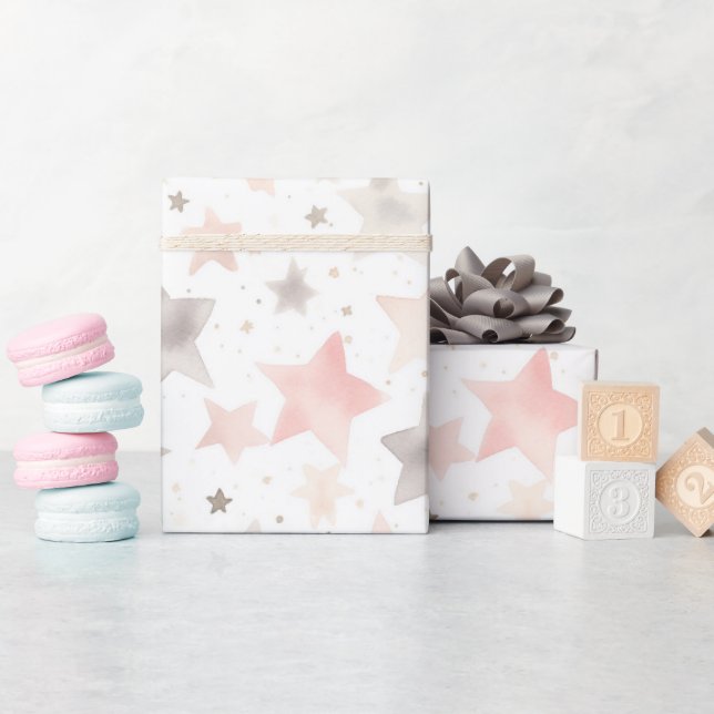 Papel De Presente Chic Pink Blush Chá de Bebê (Chá de bebê)