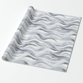 Papel De Presente Chic Silver Glam Abstrato Birthday