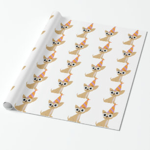 Papel De Presente Chihuahua do aniversário