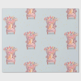 Papel De Presente Chihuahua Dog Pontos Dourados, cor-de-rosa, cor-de