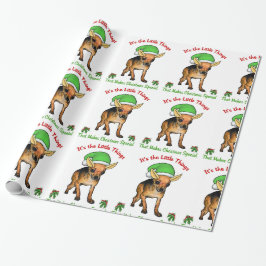 Papel De Presente Chihuahua Elf Natal