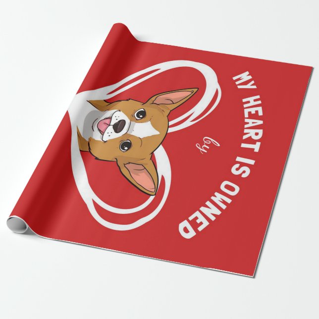 Papel De Presente Chihuahua Heart_Dog Lover (Desenrolado)