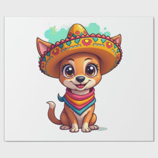 Papel De Presente Chihuahua México Cinco de Mayo Cachorro Engraça