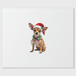 Papel De Presente Chihuahua Natal Papai Noel Suéter Feio Amante de C