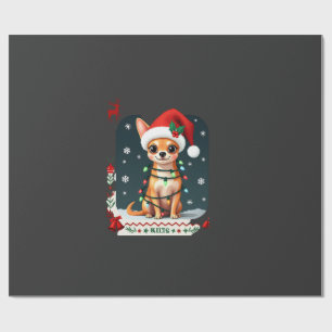 Papel De Presente Chihuahua Natal Papai Noel Suéter Feio Amante de C