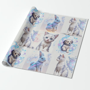 Papel De Presente Childs Galaxy Collection puppy, kitten, cat, bunny