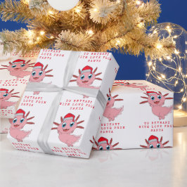 Papel De Presente Childs Name Love From Papais noeis Cute Axolotl