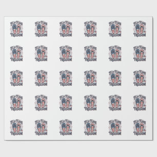Papel De Presente Chinelos Liberdade Patriótico Verão Camisa Design_