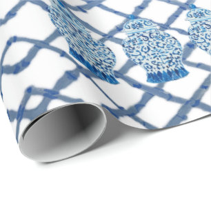 Papel De Presente Chinoiserie Bamboo Ginger Jar Wrappaper