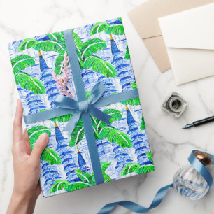 Papel De Presente Chinoiserie Blue da Aquarela