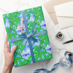 Papel De Presente Chinoiserie Blue da Aquarela