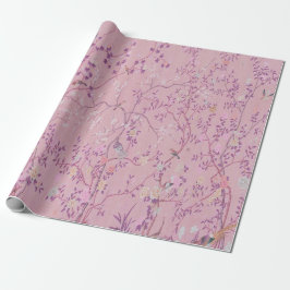 Papel De Presente Chinoiserie Chinesa Rosa
