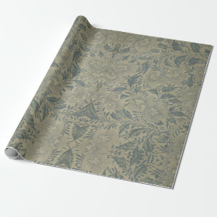 PAPEL DE PRESENTE CHINOISERIE FLORAL CINZA ELEGANTE TOALHETE ASIÁTIC