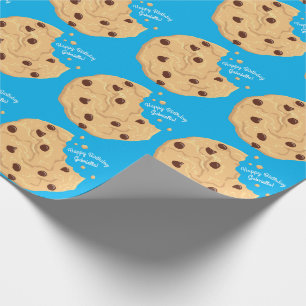 Papel De Presente Chip Cookies primeiro aniversario Festa Azul