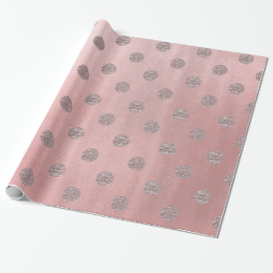Papel De Presente Chique moderno das bolinhas Glam cor-de-rosa