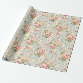 Papel De Presente Chique Vintage Rosas Rosa Vitorinas Florais Vitori
