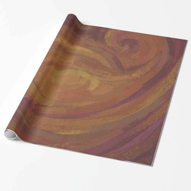 Papel De Presente Chocolate Carmel Swirl (Desenrolado)
