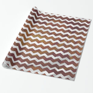Papel De Presente Chocolate Carmel Swirl Chevron Patterno