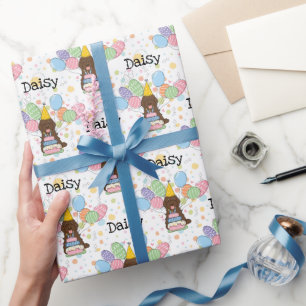 Papel De Presente Chocolate Cockapoo Cão Cavapoo Aniversário