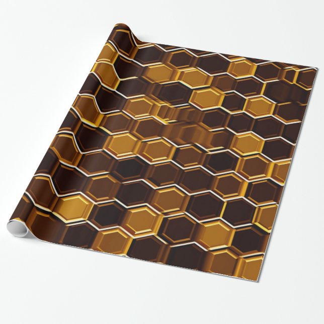 Papel De Presente Chocolate Honeycomb (Desenrolado)