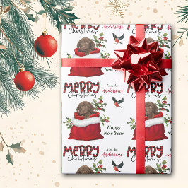 Papel De Presente Chocolate Labrador Retriever Puppy no Saco do Pres