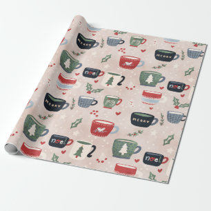 Papel De Presente Chocolate Quente de Feriado