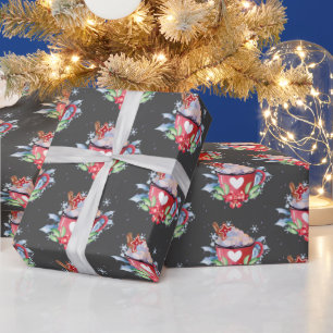 Papel De Presente Chocolate Quente de Natal nas Cinzas