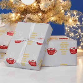 Papel De Presente Chocolate Quente Divertido & Festividade de Férias
