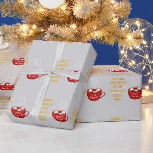 Papel De Presente Chocolate Quente Divertido & Festividade de Férias