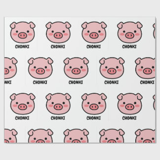 Papel De Presente Chonki The Lazy Pig - Cute Chonkibao Face