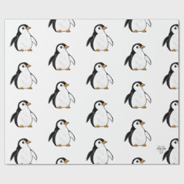 Papel De Presente Chonky Penguin Adorable Whimsical Pattern Gift