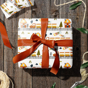 Papel De Presente Choo Choo Train Pattern Little Kid