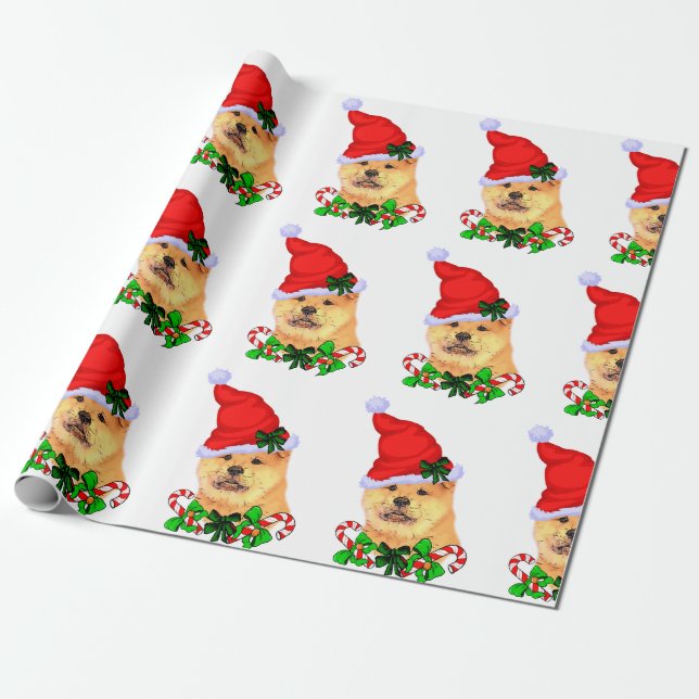 Papel De Presente Chow Chow Christmas (Desenrolado)