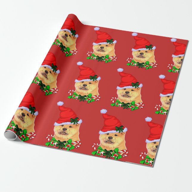 Papel De Presente Chow Chow Christmas (Desenrolado)