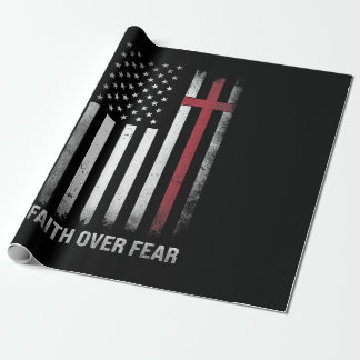 Papel De Presente Christian EUA Flag American Cristo Faith Over F