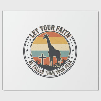 Papel De Presente Christian Faith Giraffe Inspirational Retro Sunset