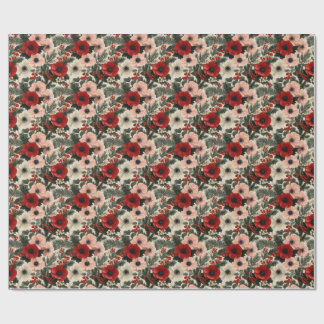 Papel De Presente Christmas Anemone Floral Background holiday