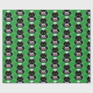 Papel De Presente Christmas Black Cat Art Painting