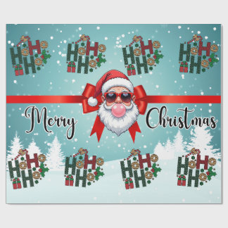 Papel De Presente Christmas Bubblegum Santa Wrapping Paper