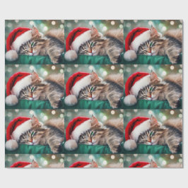 Papel De Presente Christmas Cat Nap