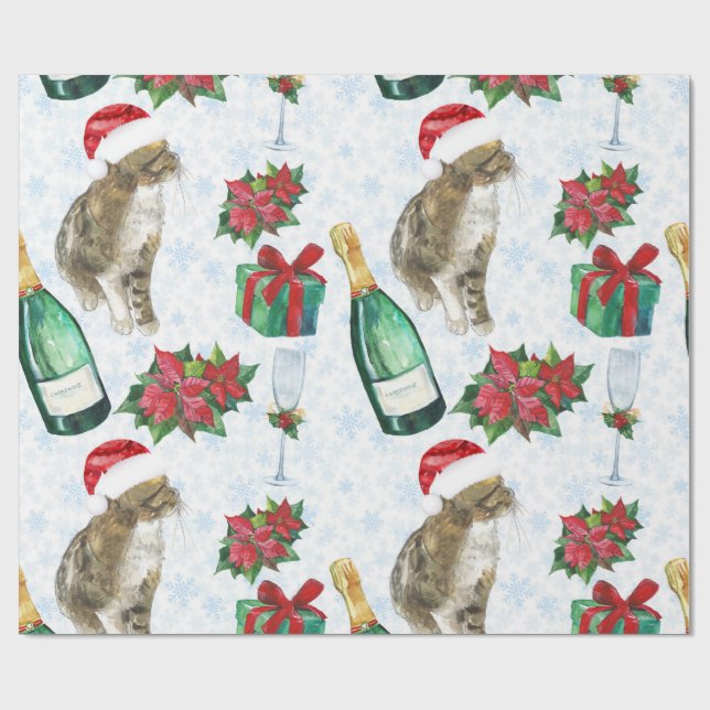 Papel De Presente Christmas Cat Winter Celebration (Aberto)