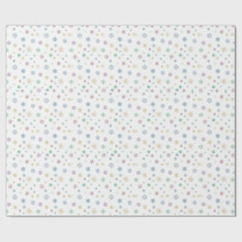 Papel De Presente Christmas Colour Snowflakes Themed Packaging Xmas