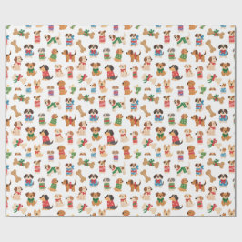 Papel De Presente Christmas Dog And Bone Colourful Gift Xmas