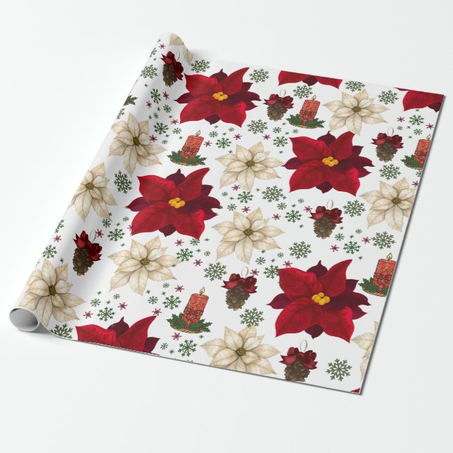 Papel De Presente Christmas flowers (Desenrolado)
