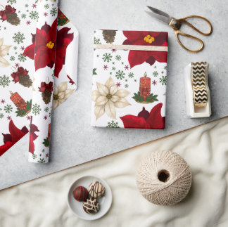 Papel De Presente Christmas flowers