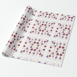 Papel De Presente Christmas Gift Wrap with Colorful Garlands