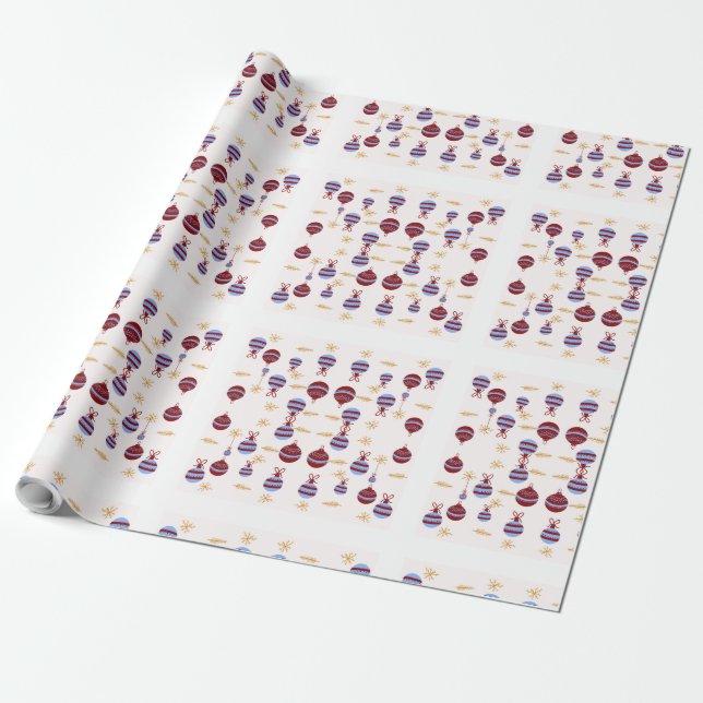 Papel De Presente Christmas Gift Wrap with Colorful Garlands (Desenrolado)