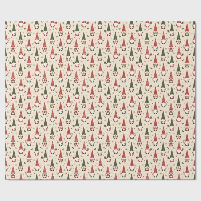 Papel De Presente Christmas Gnome Party Pattern (Aberto)