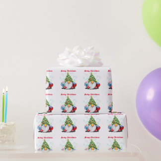 Papel De Presente Christmas Gnome Wrapping Paper